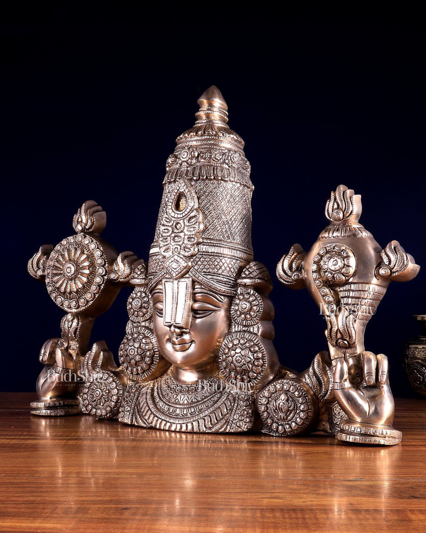 Brass Tirupati Balaji Face Wall Hanging 20 inch matte finish