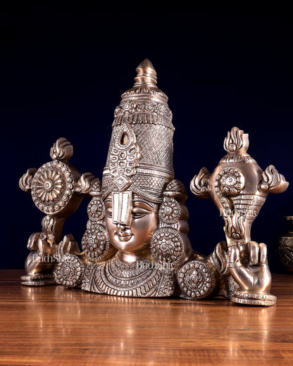 Brass Tirupati Balaji Face Wall Hanging 20 inch matte finish
