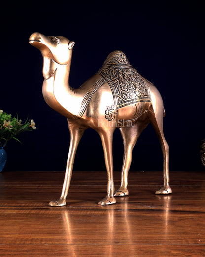 Pure Brass Superfine Standing Camel – The Ship of the Desert | Vastu Approved Showpiece 10.5 inch