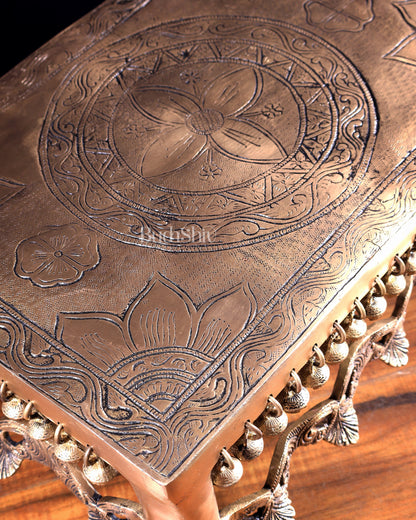 Pure Brass Unique Chowki with Ghungroos | Heavy-Duty Temple Stand