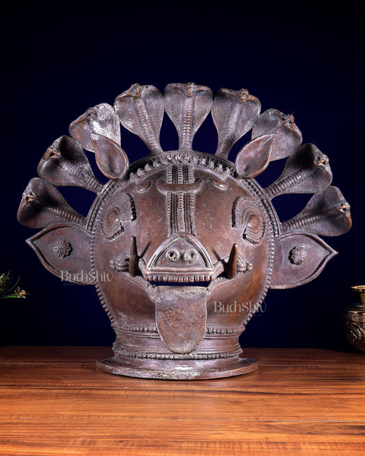 Varaha Panjurli Face – Vintage Bronze Handcrafted Sculpture | Lost Wax Casting 18 inch large