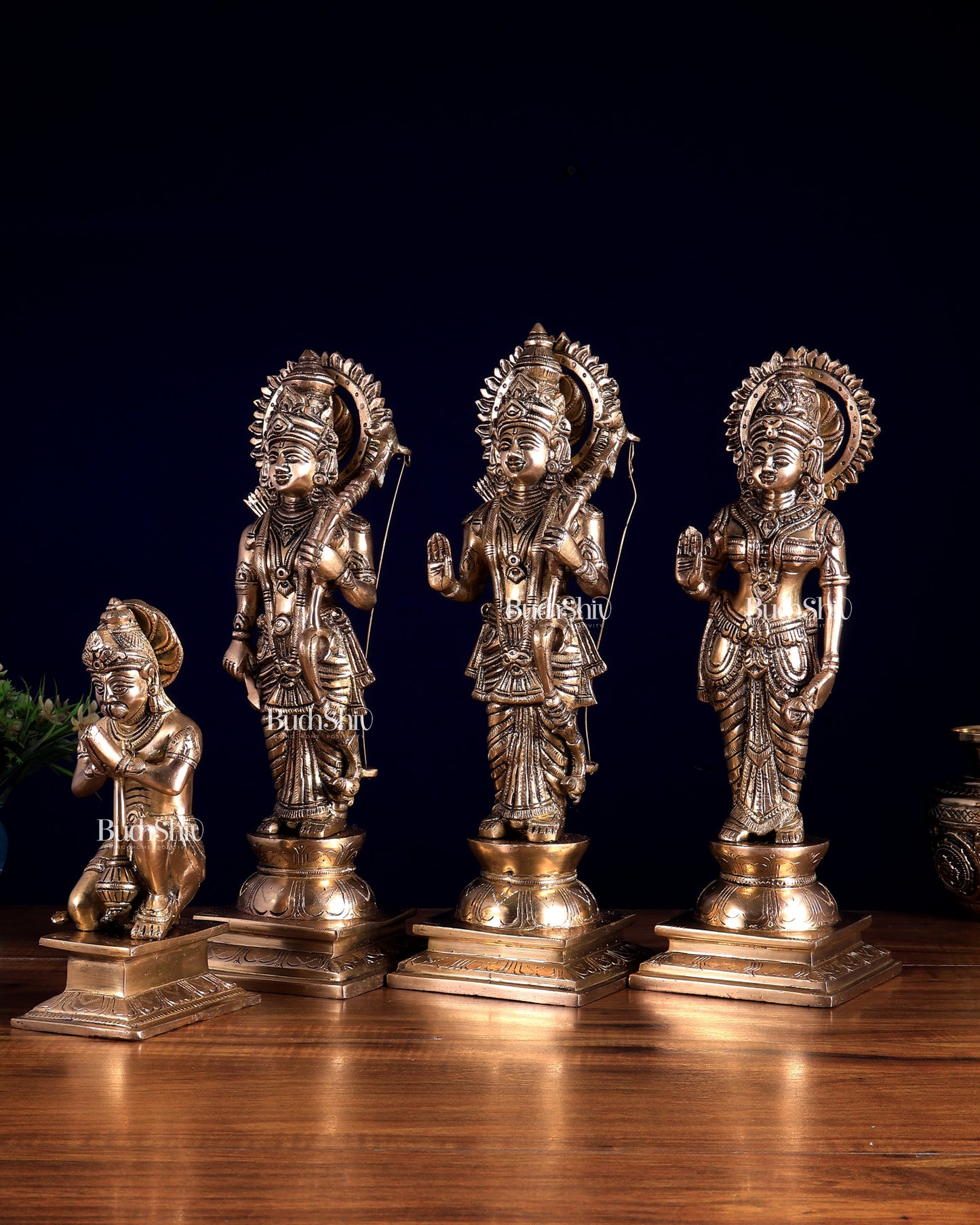 Pure Brass Ram Darbar Idol Set | Bleeding Brass Finish 13.5 inch