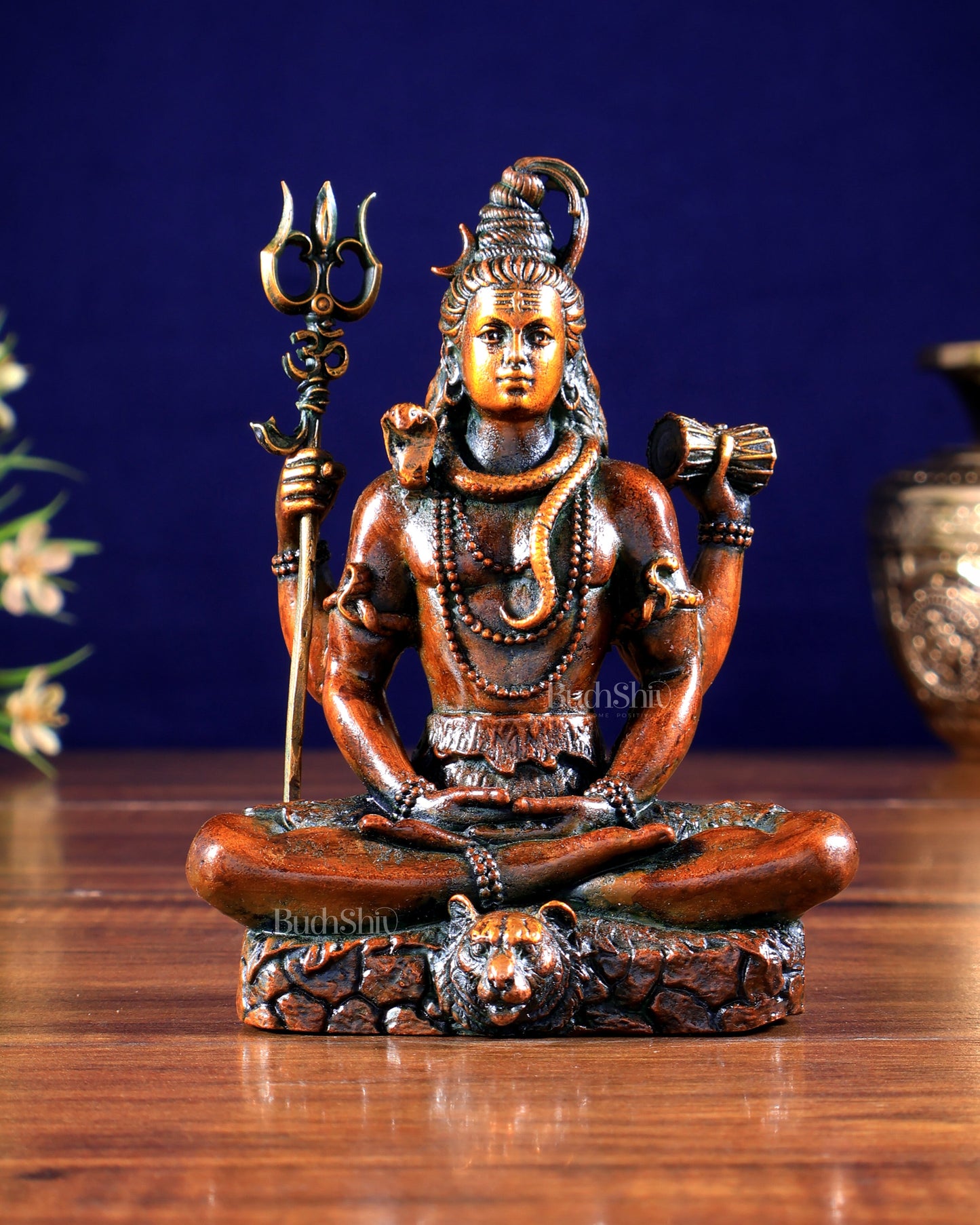 Pure Brass Lord Shiva Idol chola brown tone