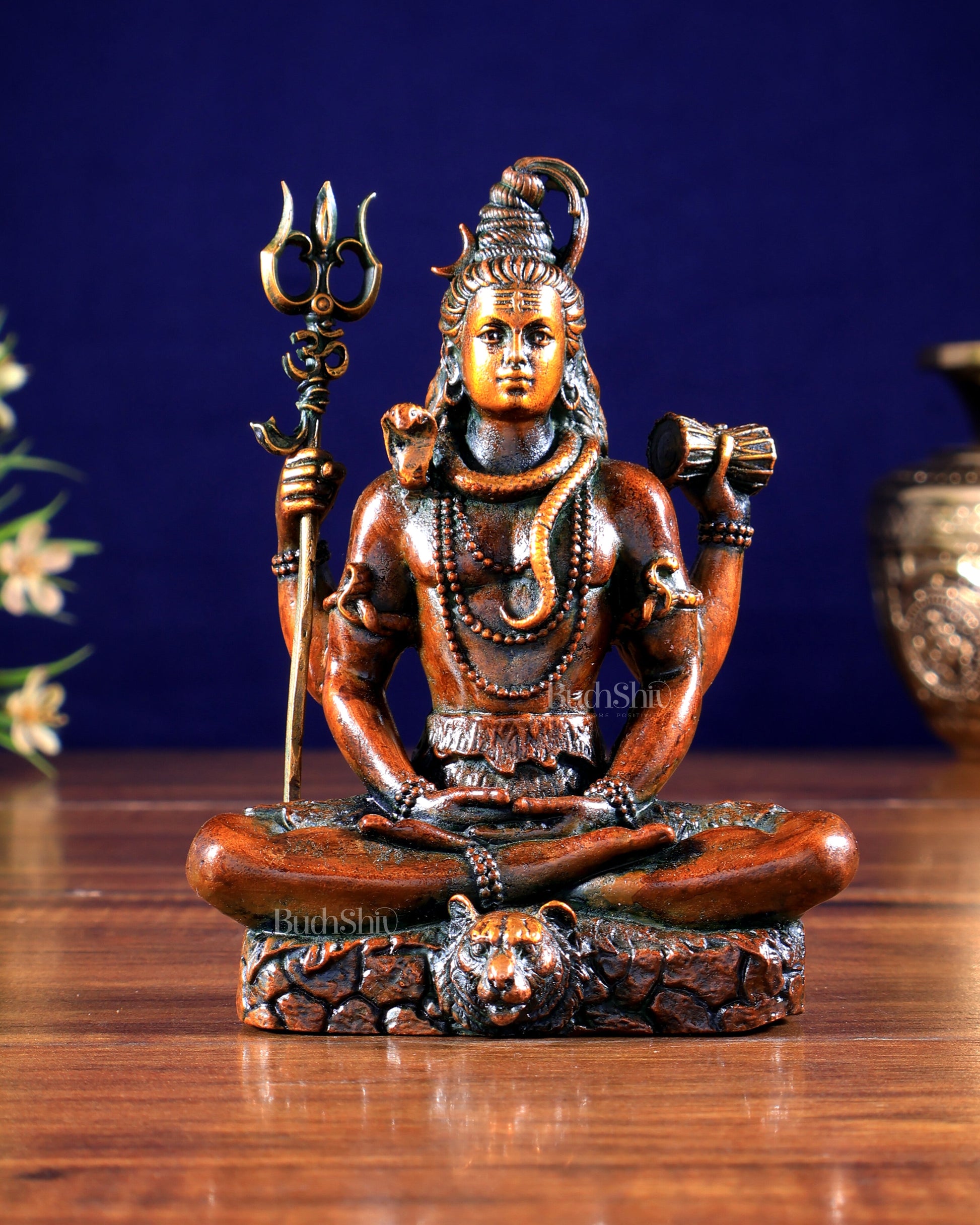 Pure Brass Lord Shiva Idol chola brown tone