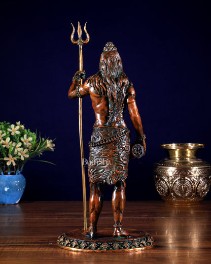 Brass Superfine Standing Lord Shiva Idol chola finish 11"