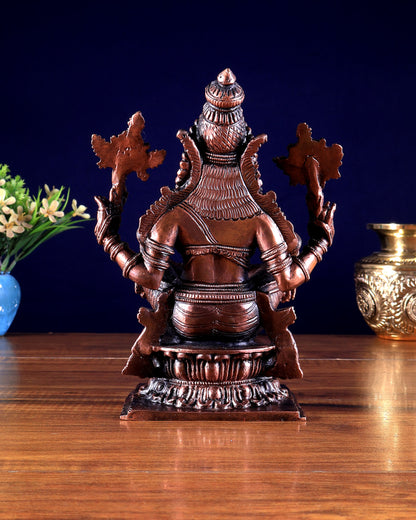 Pure Copper Solid Yoga Narasimha Idol – Large & Heavy 7.5 inch