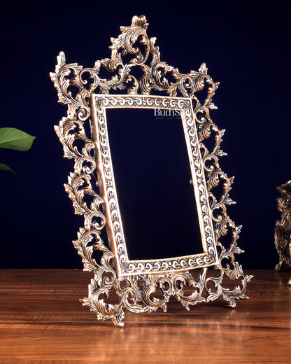 Antique Brass Photo Frame – Wall Hanging & Tabletop with Adjustable Stand