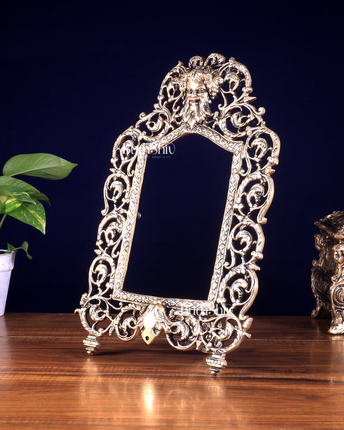 Vintage Brass Greek Design Photo Frame – Wall Hanging & Tabletop