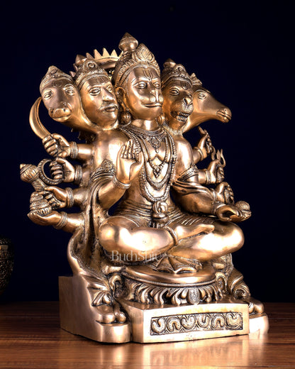 Handcrafted Brass Panchmukhi Hanuman Idol | Divine Blessings 17"