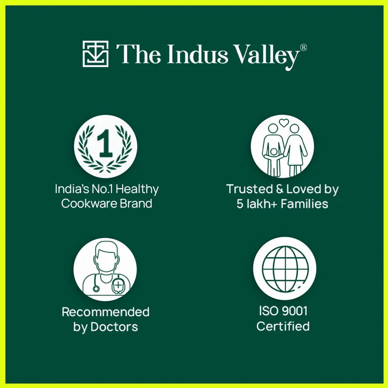 CASTrong Cast Iron Kadai, Pre-seasoned, Nonstick, 100% Pure, Toxin-free, 20.3cm, 1.4L, 1.5kg