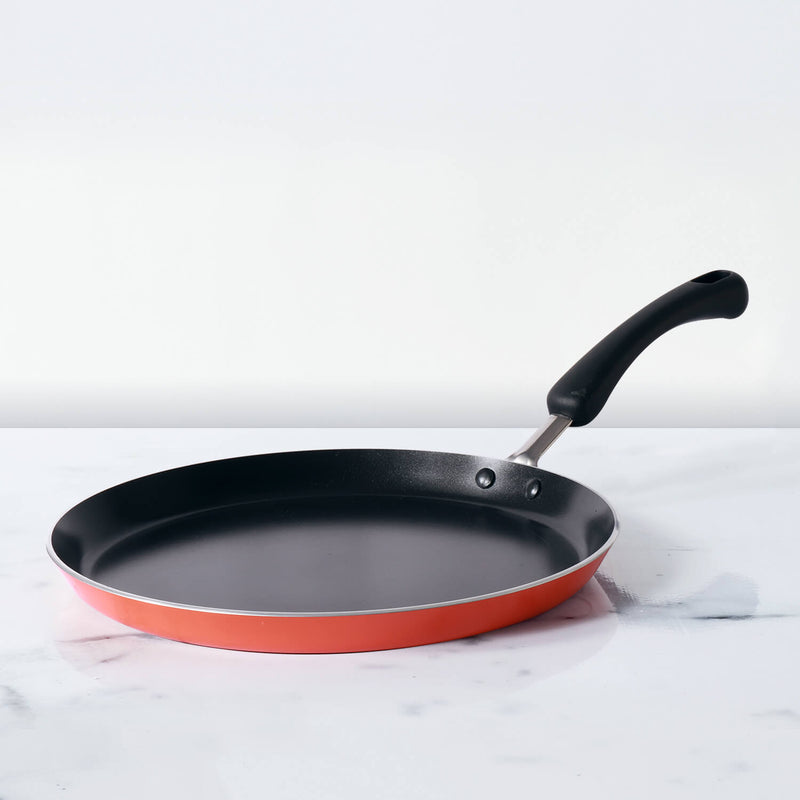 Meyer Flat Tawa Induction, 32cm/3mm Thick, Orange