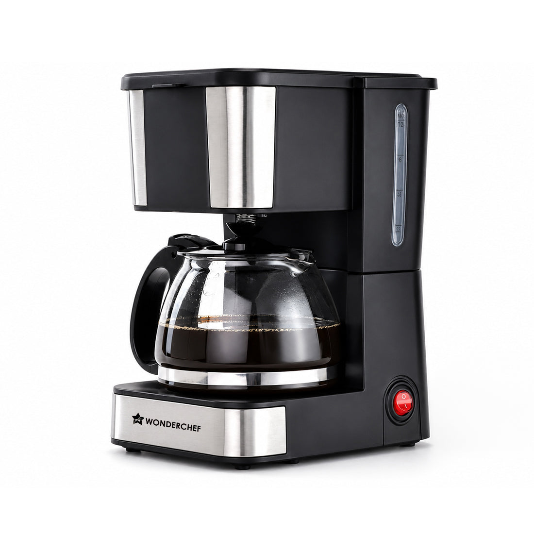 Wonderchef Inox Brew Coffee Machine for Home, 650W, 750 ml Borosilicate Glass Carafe Capacity, Brew 8 Cups at a Time 100