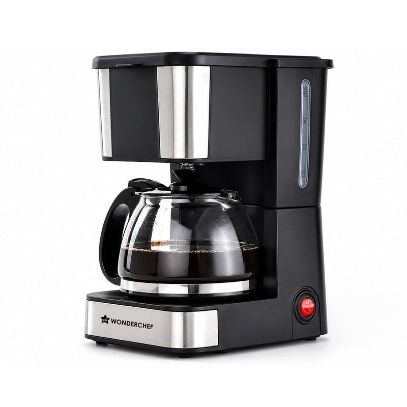 Wonderchef Inox Brew Coffee Machine for Home, 650W, 750 ml Borosilicate Glass Carafe Capacity, Brew 8 Cups at a Time 100