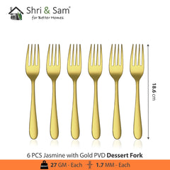 Stainless Steel Cutlery with Gold PVD Coating Jasmine