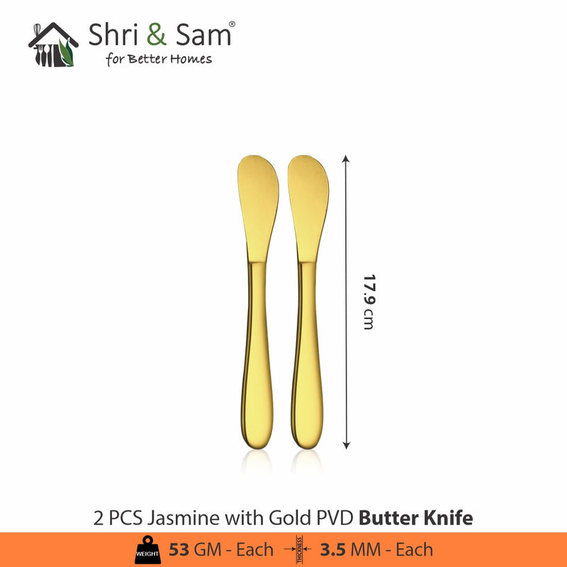 Stainless Steel Cutlery with Gold PVD Coating Jasmine