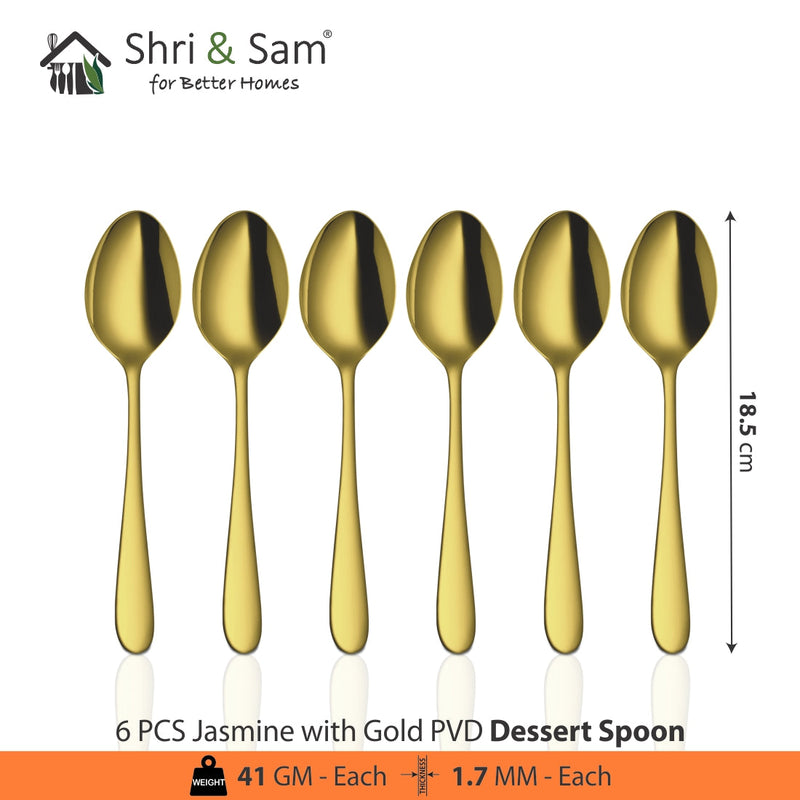 Stainless Steel Cutlery with Gold PVD Coating Jasmine
