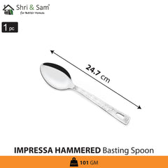 Stainless Steel Basting Spoon Solid Impressa Hammered