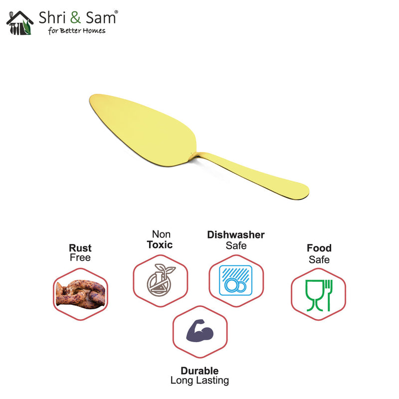 Stainless Steel Cake Server with Gold PVD Coating Jasmine