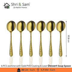 Stainless Steel Cutlery with Gold PVD Coating & Laser Jasmine