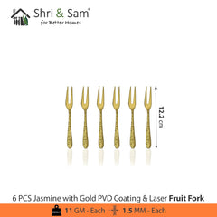 Stainless Steel Cutlery with Gold PVD Coating & Laser Jasmine