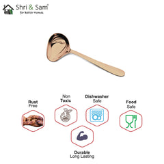 Stainless Steel Sauce Ladle with Rose Gold PVD Coating Jasmine