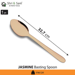 Stainless Steel Basting Spoon Solid with Rose Gold PVD Coating Jasmine