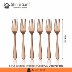 Stainless Steel Cutlery with Rose Gold PVD Coating Jasmine
