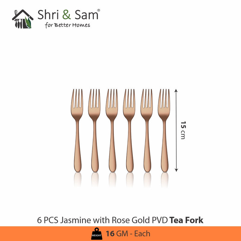 Stainless Steel Cutlery with Rose Gold PVD Coating Jasmine