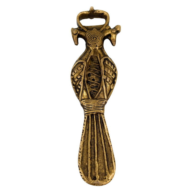 Bhunes Brass Bastar Art - Bottle Opener, Tribal Handmande,Gold, 5.5 Inch, 1 Piece