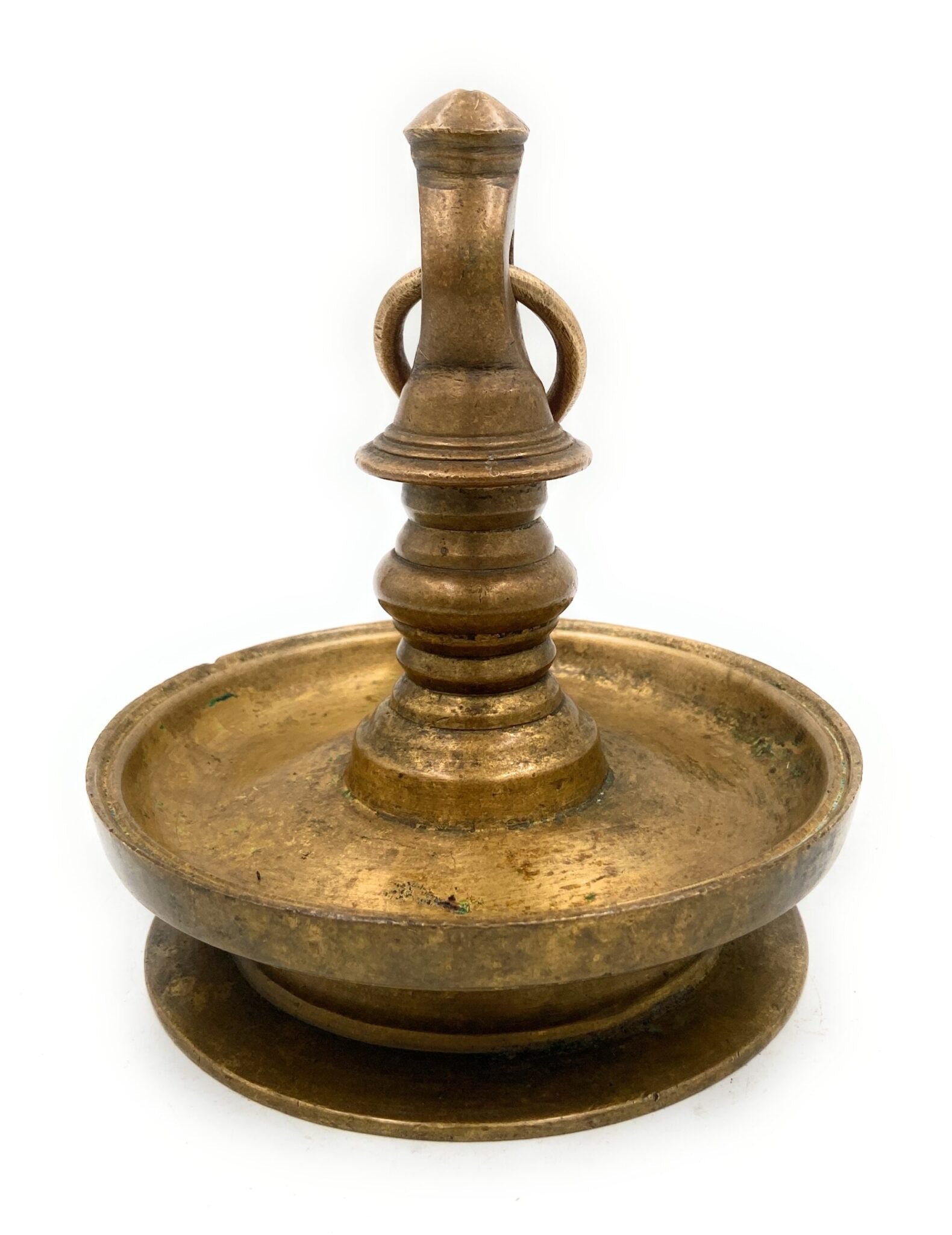 Antique Brass Hanging Lamp Peetal Pital Pittal Ceiling Lantern for Pooja Room, Temple Light Diya,Gold, 7 Inch, 1 Piece