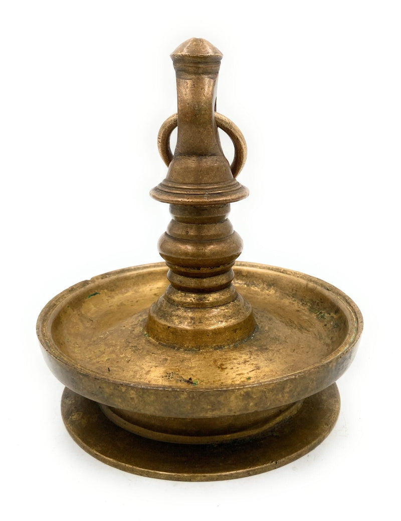 Antique Brass Hanging Lamp Peetal Pital Pittal Ceiling Lantern for Pooja Room, Temple Light Diya,Gold, 7 Inch, 1 Piece