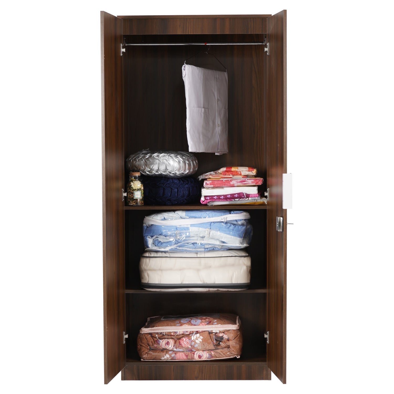 Nilkamal Joyce 2 Door Wardrobe (Classic Walnut)