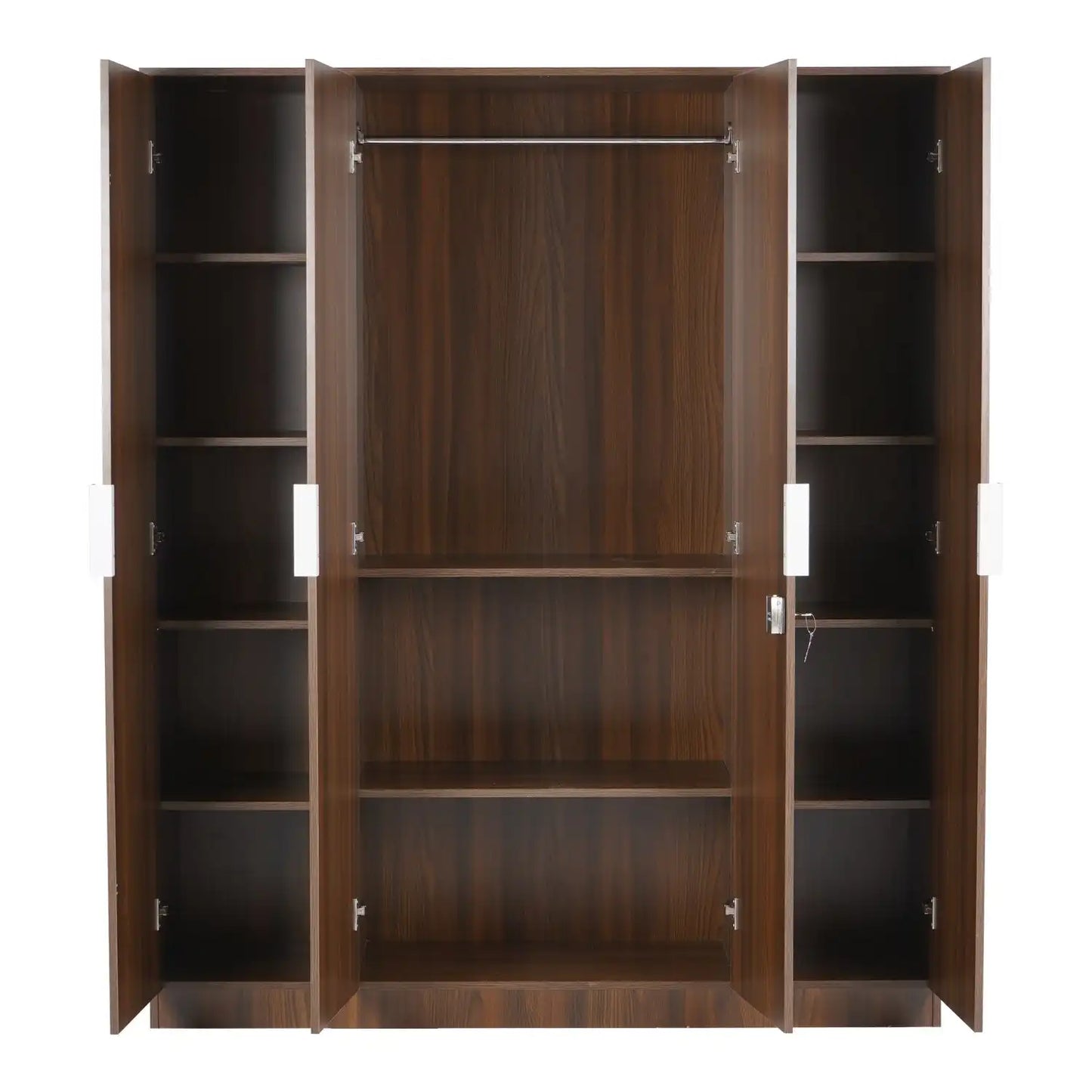 Nilkamal Joyce 4 Door Wardrobe (Classic Walnut)