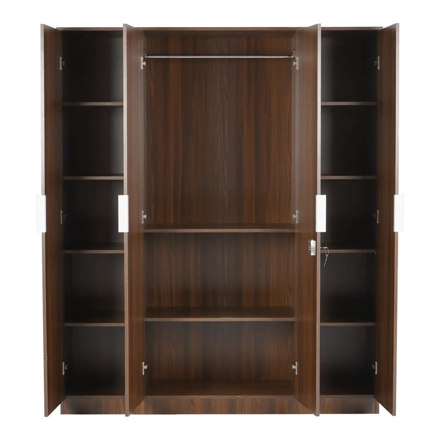 Nilkamal Joyce 4 Door Wardrobe (Classic Walnut)