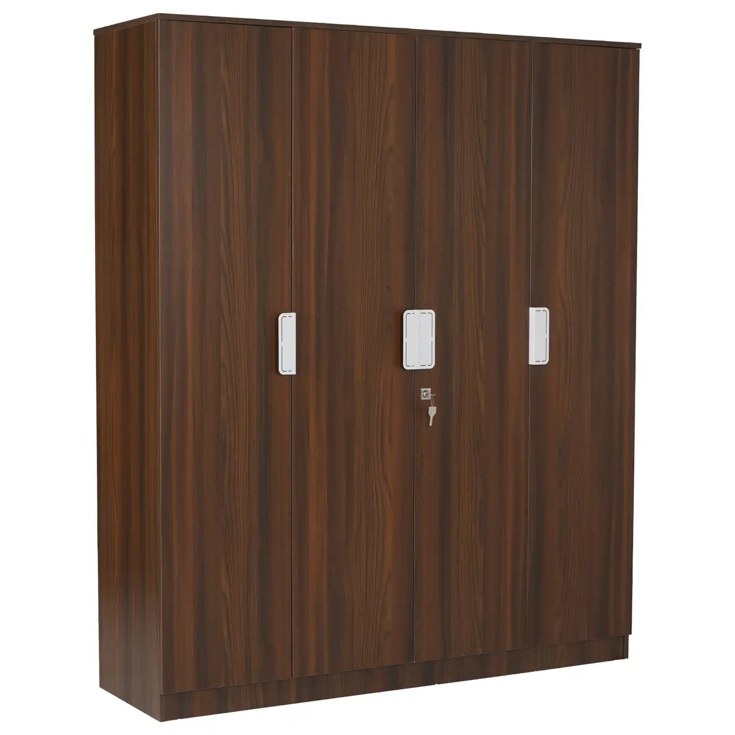 Nilkamal Joyce 4 Door Wardrobe (Classic Walnut)