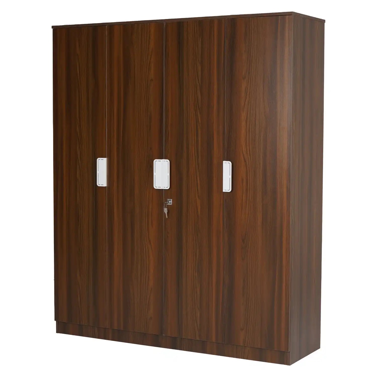Nilkamal Joyce 4 Door Wardrobe (Classic Walnut)