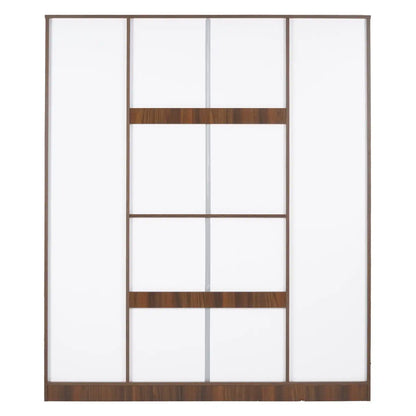 Nilkamal Joyce 4 Door Wardrobe (Classic Walnut)