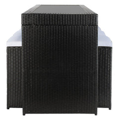 Ferdi Outdoor Patio Bar Sets 6 Stools and 1 Table (Black)