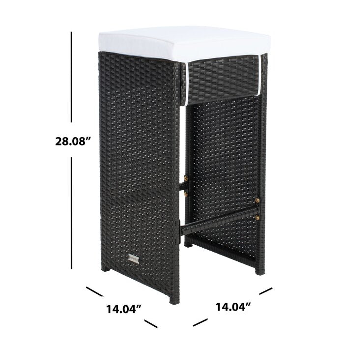 Ferdi Outdoor Patio Bar Sets 6 Stools and 1 Table (Black)