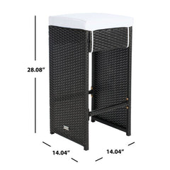 Ferdi Outdoor Patio Bar Sets 6 Stools and 1 Table (Black)