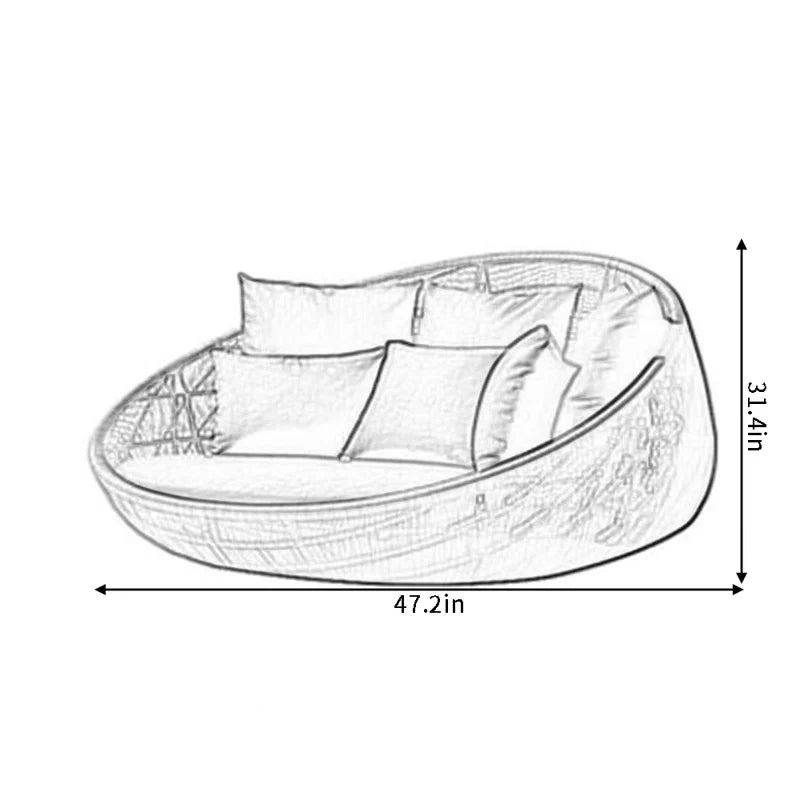 Ariza Outdoor Poolside Sunbed With Cushion Daybed (WHITE)