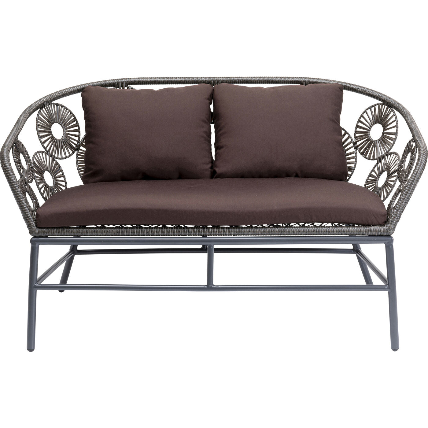 Scott Outdoor Sofa Set 2 Seater, 1 Single Seater and 1 Center Table Set (Dark Brown)