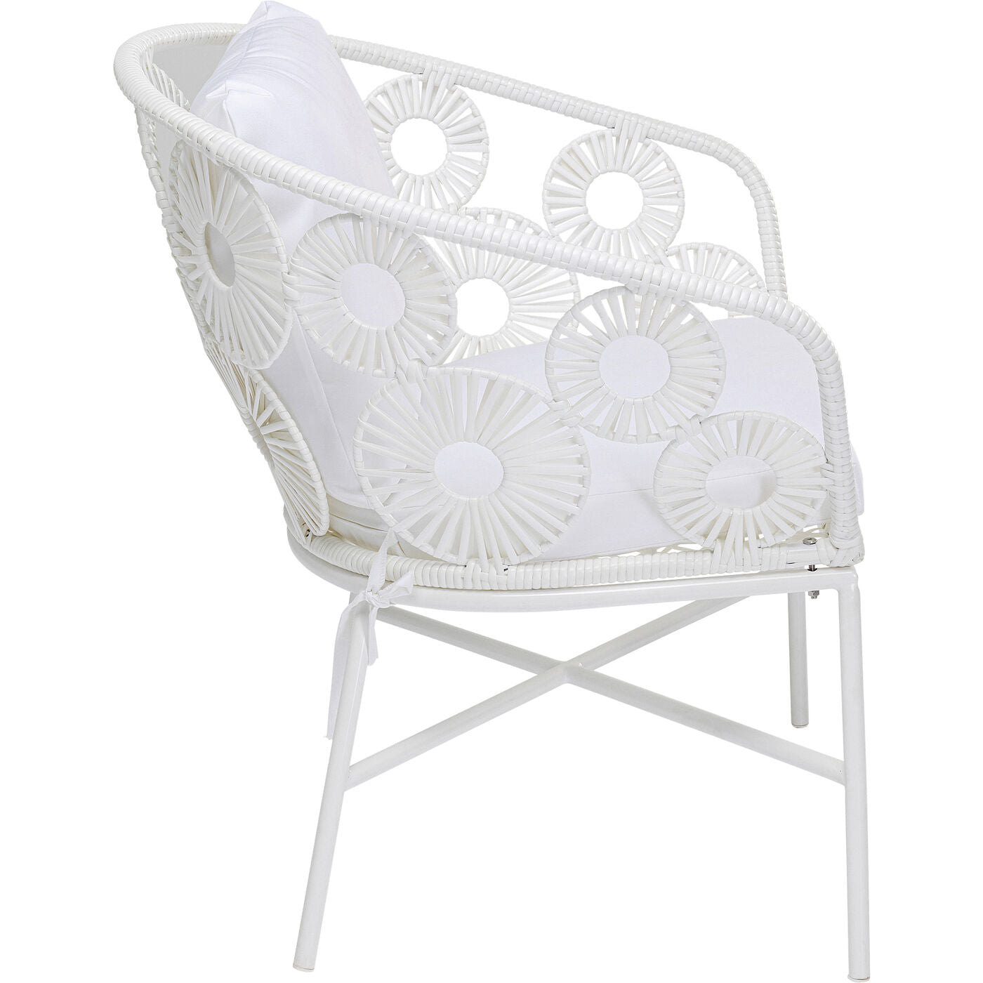 Alban Outdoor Garden Balcony Single Seater Sofa (White)