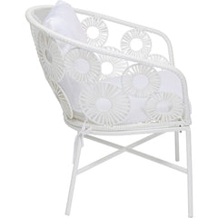 Alban Outdoor Garden Balcony Single Seater Sofa (White)