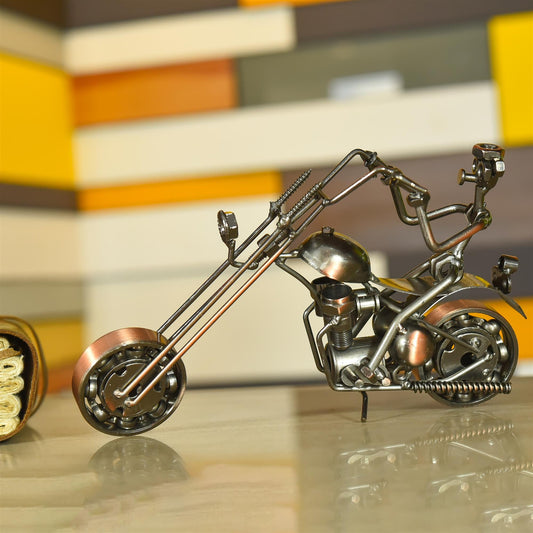 Metal Miniature Motorbike With Rider (5 Inch)