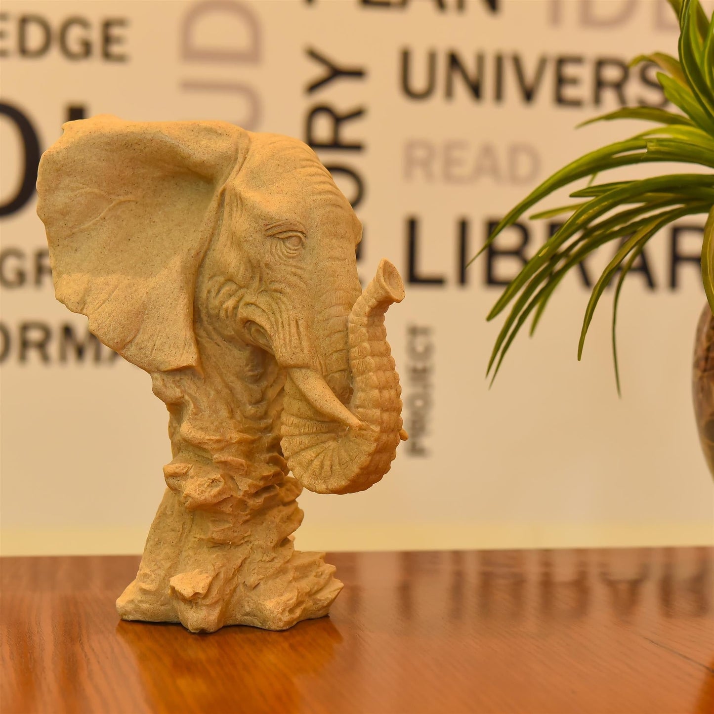 Ceramic Elephant Head Statue (10 Inch)