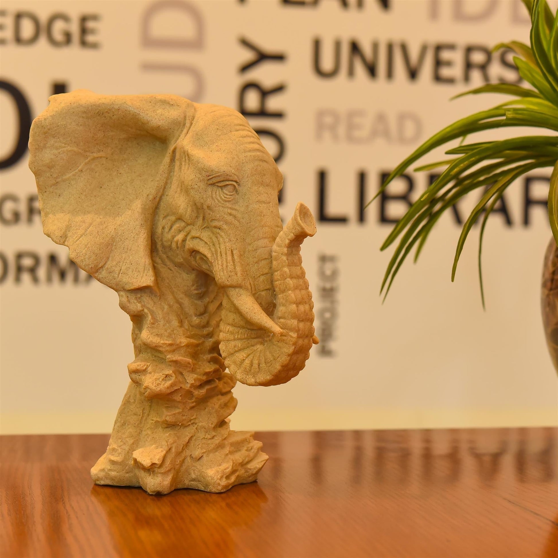Ceramic Elephant Head Statue (10 Inch)