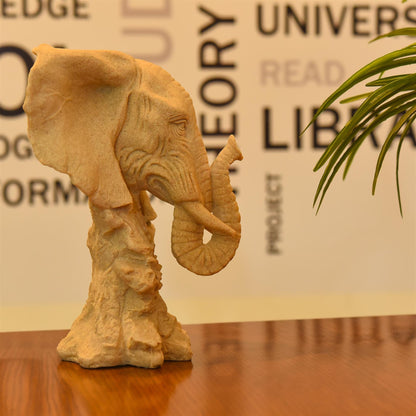 Ceramic Elephant Head Statue (10 Inch)