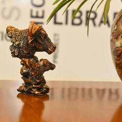 Polyresin Bull With Baby Head Statue Abstract Modern Decor (5.5 Inch)