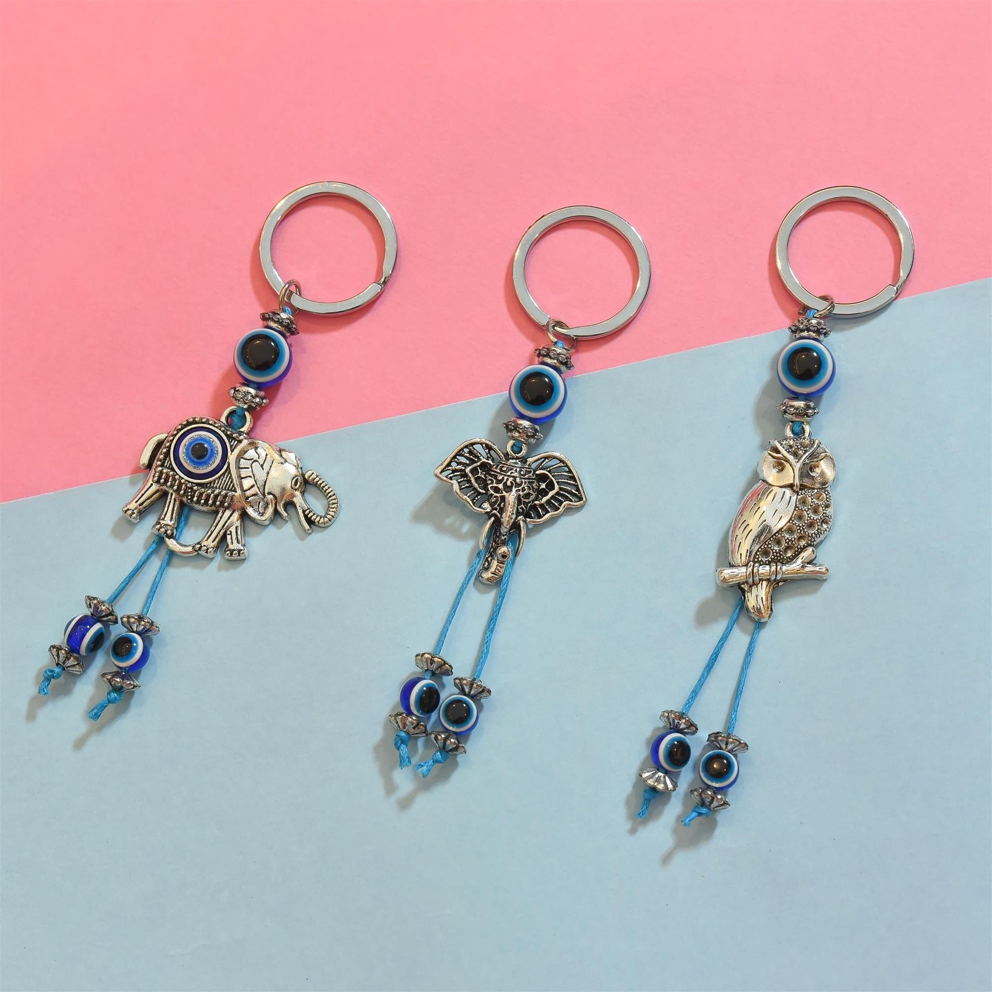 Evil Eye Keychain Pack Of Three (4.5 Inch)